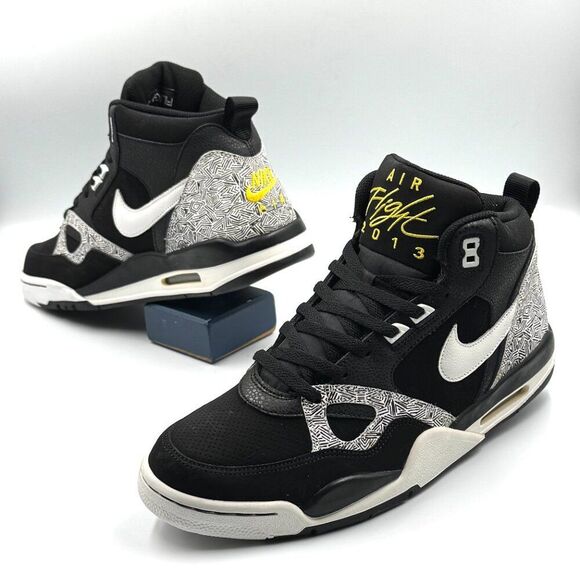 Nike Air Flight 13 Mid Black White Tour Yellow - Picture 10 of 10